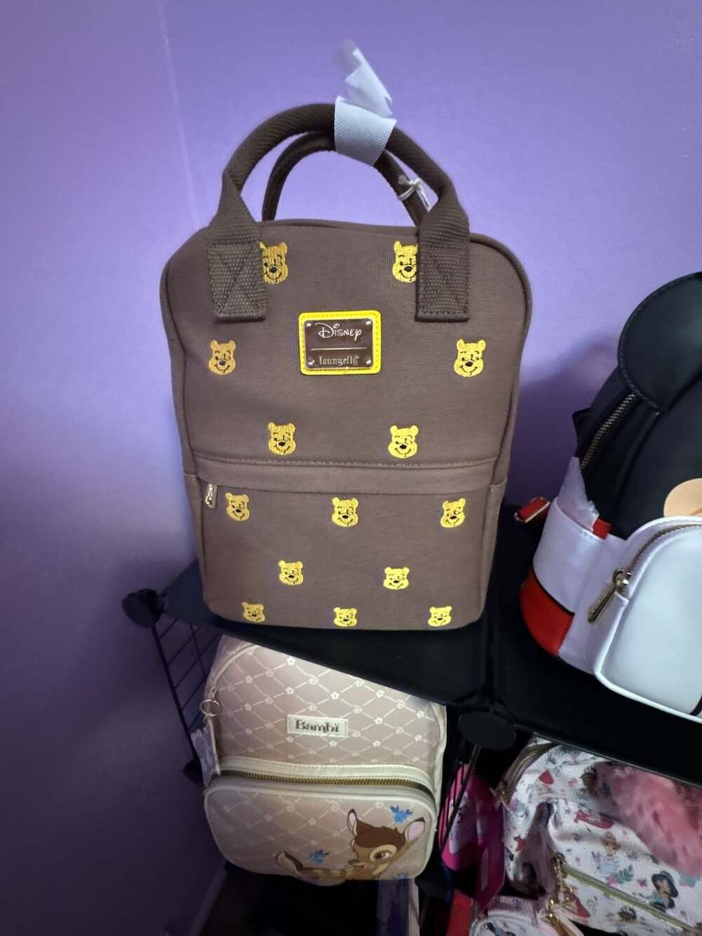 Loungefly Winnie the Pooh Canvas Embroidered Mini Backpack Brown